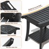 Bamboo Shower Stool Bench Waterproof with Storage Shelf for Shaving
