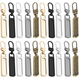 20Pcs Zipper Pull Replacement, Large Zipper Pull Replacement Metal Zip Repair Kit Removable Zipper Puller Replacement Zipper Pulls for Luggage Backpacks Jackets Jeans