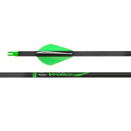 Victory Archery VForce 0.245" Standard Diameter Hunting Arrow (Spine: 300, 6 Pack Vane Fletched, Straightness ± 0.003 - Gamer - Green)