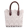 Women Lace Tote Vintage Solid Clear Bag Handbag with Off-White