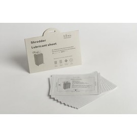 KEMITAC Shredder Maintenance Sheets, Pack of 12, Includes Abrasive and Lubricant, for Sharpening and Preventing Paper Jams