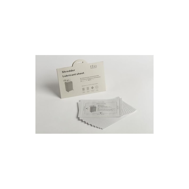KEMITAC Shredder Maintenance Sheets, Pack of 12, Includes Abrasive and