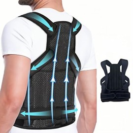 WEEOATAR Posture Trainer Posture Corrector Back Straightener Brace, Breathable, Easy to Attach or Detach with Magic Sticker for Posture Improvement (Black, S)