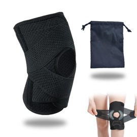 DERJDISF Knee Support - Knee Support Men, Adjustable Knee Support Meniscus with Side Stabilisers, Ideal for Running, Fitness, Weightlifting, Meniscus Tear (XXL, 150-170 g)