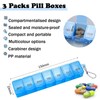 Generic 3-Piece Pill Box Organiser, 7-Day Pill Dispenser, Weekly Pill