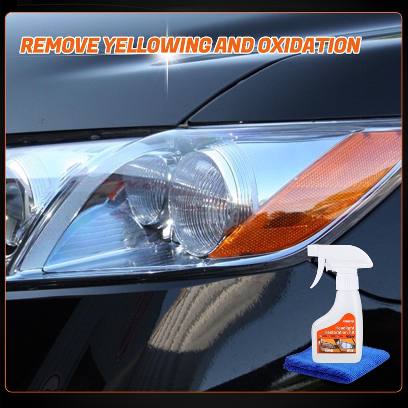 Headlight Restoration Kit Headlight Cleaner Head Light Cleaner Removing Yellowing
