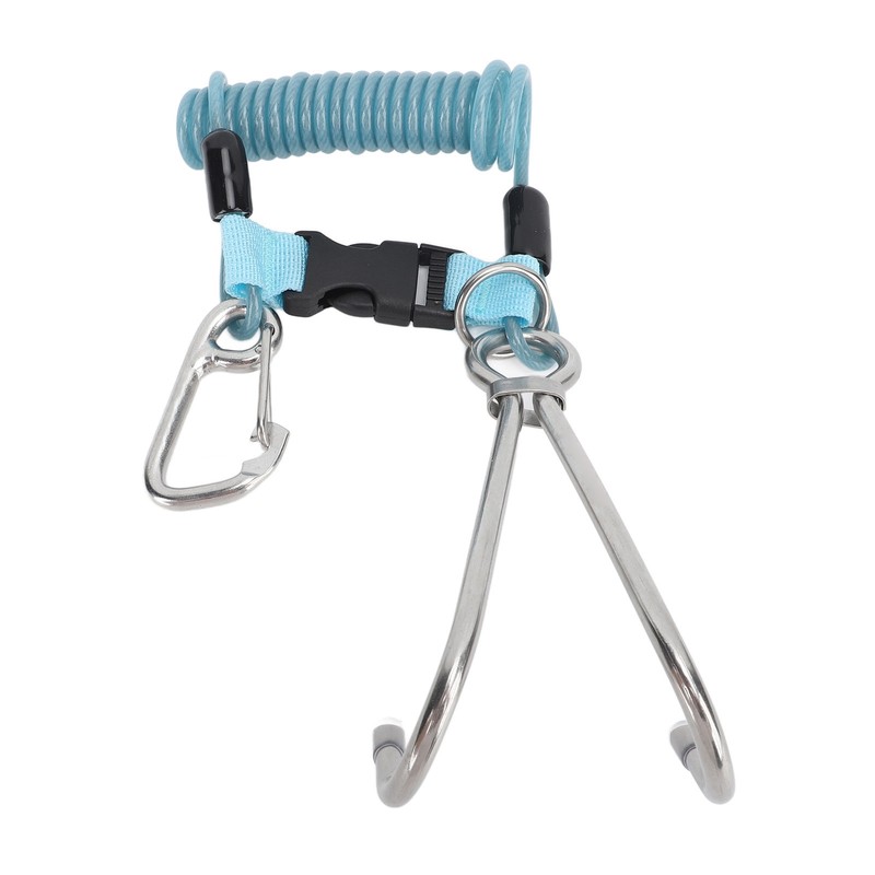 Spring Coiled Diving Hook Stainless Steel Double End Snap Clip
