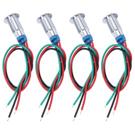 LED Indicator Light 8 mm 12V-24V Common Anode Pre-Wired LED Indicator Light (Red Green)