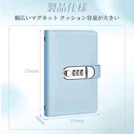 Piggy Bank, Holds 100 Bills, Money File, Binder, Money Organizer, Fun, Bill Envelope Savings, Stylish, Money Notebook, Household Account Management, Cute, Large Capacity, Dial Lock Included (Blue)