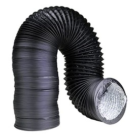 DL Wholesale Light-Proof Black Duct 8in x 25ft Flexible Aluminum Vent Hose for Grow Tents Rooms and Ventilation