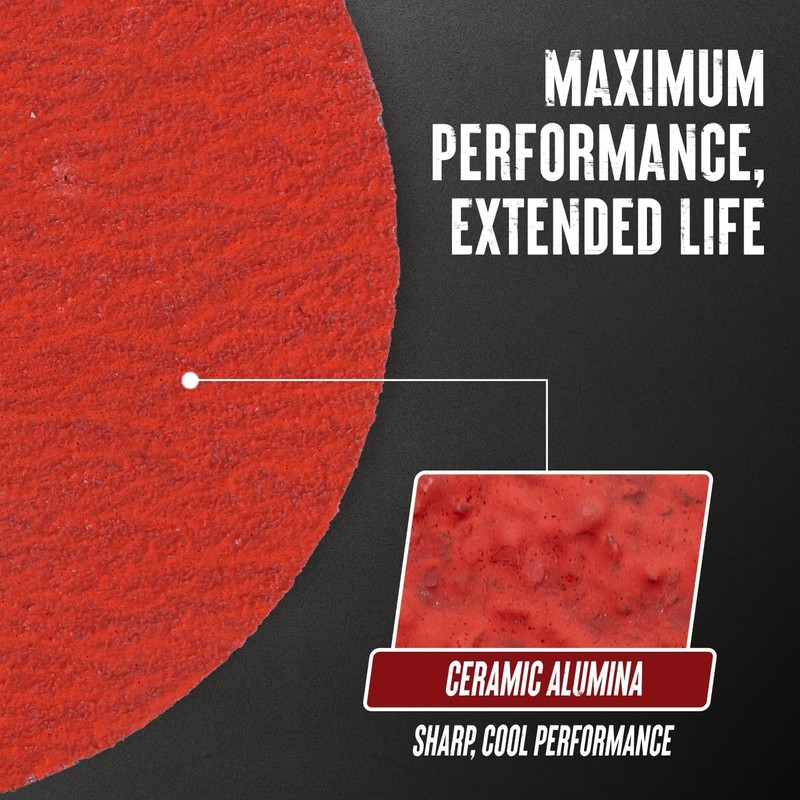 UPWOOD Ceramic Resin Fiber Sanding and Grinding Discs, 4.5” x