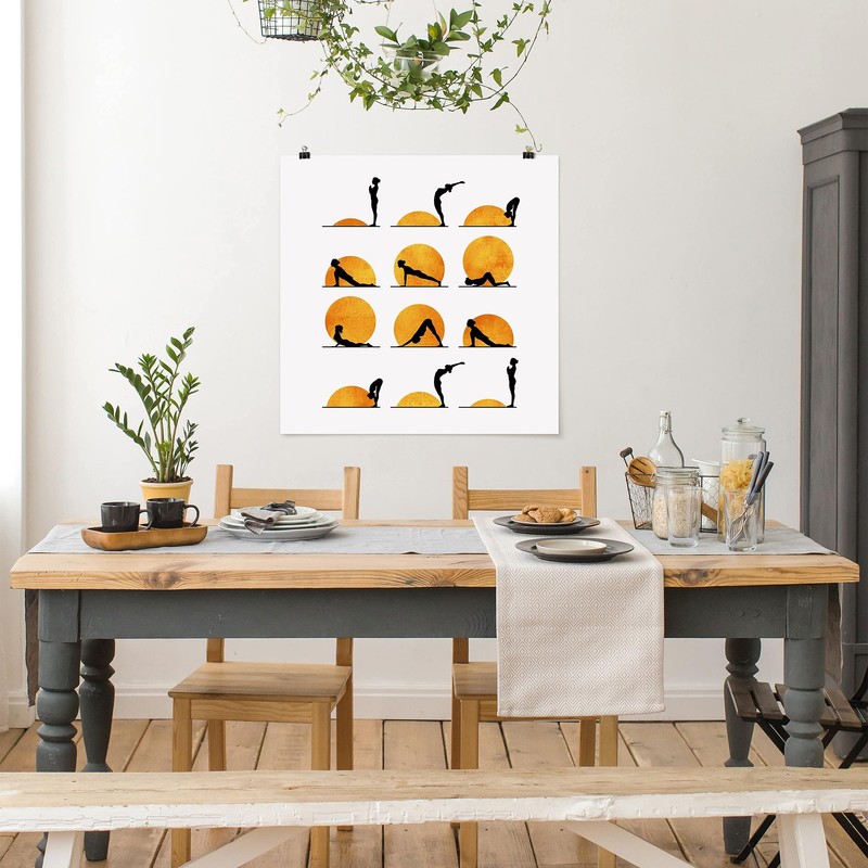 Bilderwelten Poster Yoga The Sun Greeting Square 1:1 Matt 70