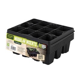 Bosmere Garden Care Modular Inserts, 12 Cells, Pack of 6, N230, Black