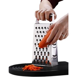 Asdays Grater, Cheese Grinder, Cheese Grater, 4 Sides, Vegetables, Dishwasher Safe, Tubular Type, Handle, Stainless Steel (Small: 3.5 x 2.6 x 7.4 inches (9 x 6.7 x 18.8 cm)