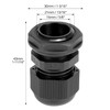 QWORK 1/2" NPT Nylon Cord Grip Cable Glands, Black 20-Pack,