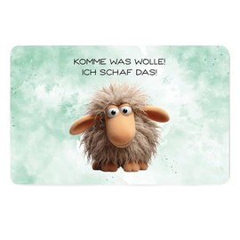 Melifestyle Vesperbrettchen Fr√ºhst√ºcksbrettchen mit Spruch lustig Komme was Wolle ich schaf das Schaf Geschenk Arbeitskollegen Familie Freunde