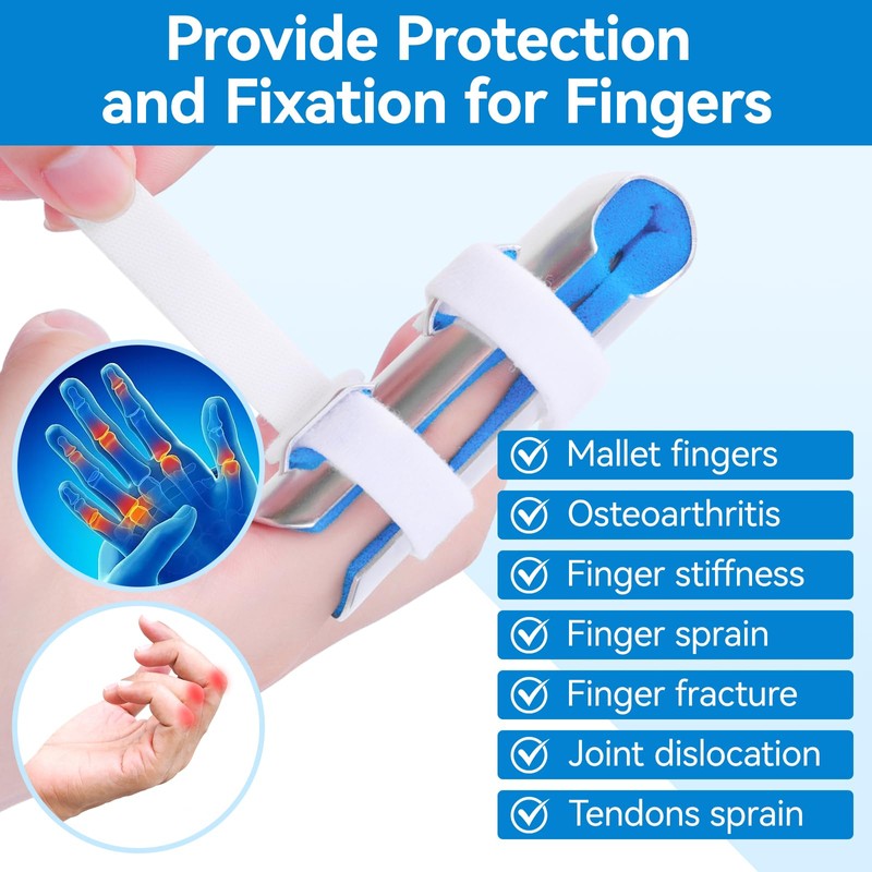 Aluminum Finger Splint, Finger Support Brace Joint Stabilizer for Thumb,