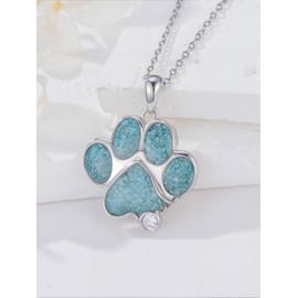 Qyvit Veterinary Stethoscope Necklace 925 Sterling Silver Vet Pendant with Dog Paw Nurse Jewelry Gifts for Veterinarian Nurse Women