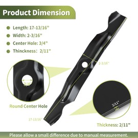 Keycci 742-04068 Mower Blade Replaces for Cub Cad et, MTD, Troy-Bil t 50" Mower Deck, 742-04068 High Lift Blades Compatible with LT1050 GT2050 GT2550 LT1024, 759-04047, 942-04068, 3 Pack