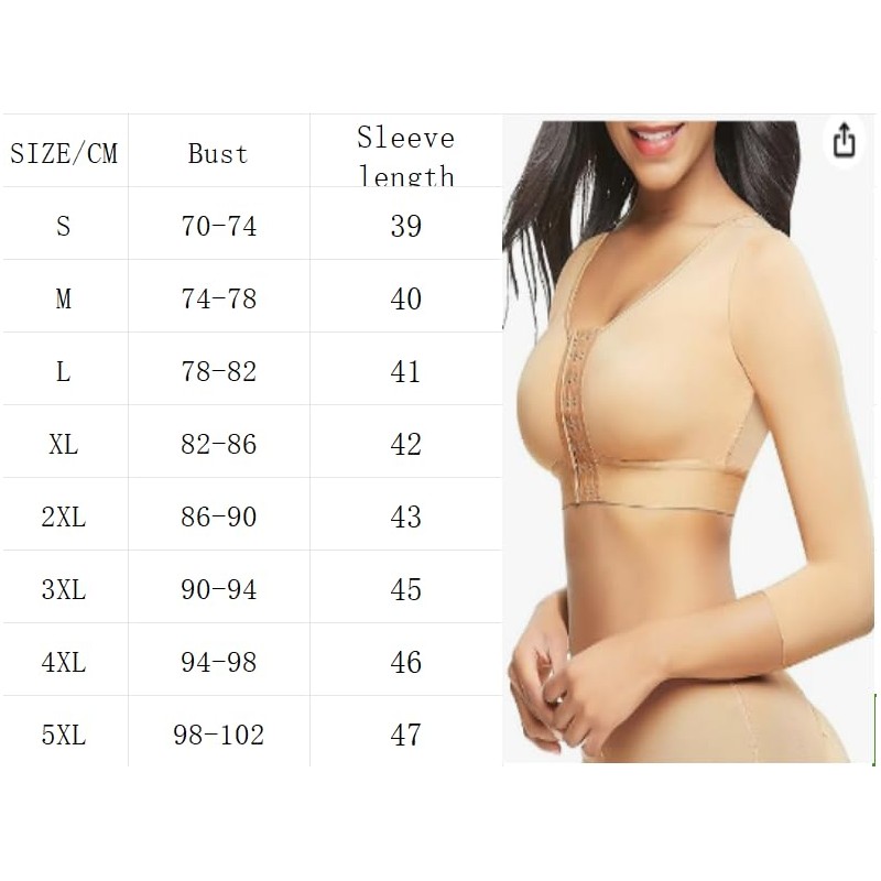 Arm Compression Sleeves for Women Post Surgery Front Closure Surgical