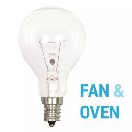 Satco 40W A15 CL Clear E12S Nickel Plated Fan Oven Appliance Bulb 130V Candelabra E12