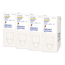 ATTITUDE Dish Soap Refill, EWG Verified, Plant-Based & Vegan Dishwashing Liquid, Naturally Derived, Citrus Zest, 67.6 Fl Oz (Pack of 4)