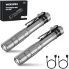 WORKPRO Rechargeable Pen Light Mini Flashlight 2 Pk Ultra-Compact EDC Flashlight - Gray