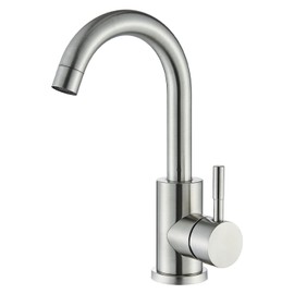 Hbronzeshower Bathroom Tap, 360° Swivel, Single-Lever Basin Mixer Tap (Brushed)