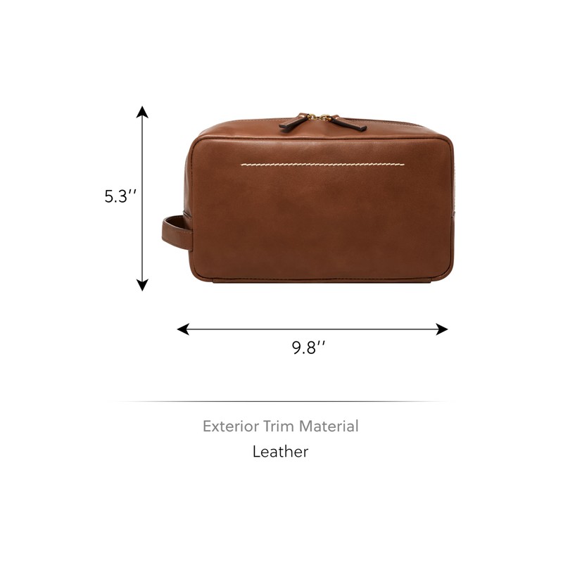 Fossil Mens Camden Shave Kit, brown