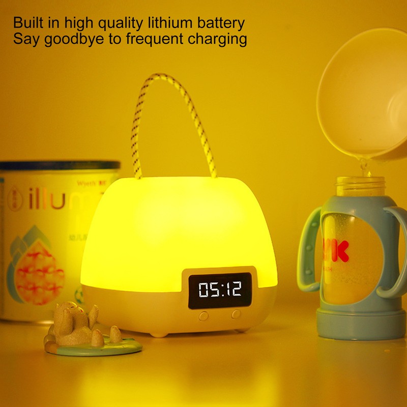 Remote Control Night Light Adjustable LED Portable Bedside Clock Lamp