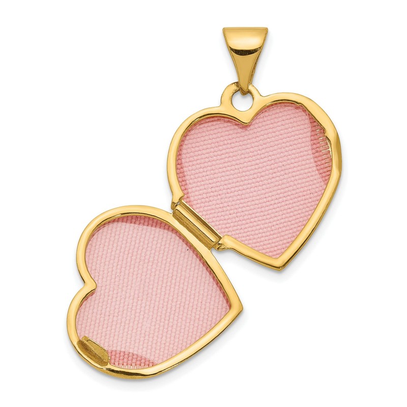 10k Yellow Gold Plain Heart Locket 20 mm x 15