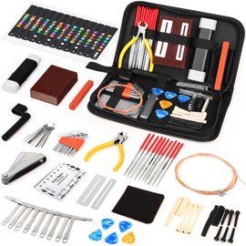 72PCS Guitar Tool Kit Repair Maintenance Accessories Guitar Parts Set with Carry Bag Guitar Care For Electric Acoustic Guitar Ukulele Bass Banjo