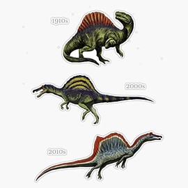 Spinosaurus Over The Years. Evolution. Retro Dinosaur Bumper Sticker Window Vinyl Decal 5"
