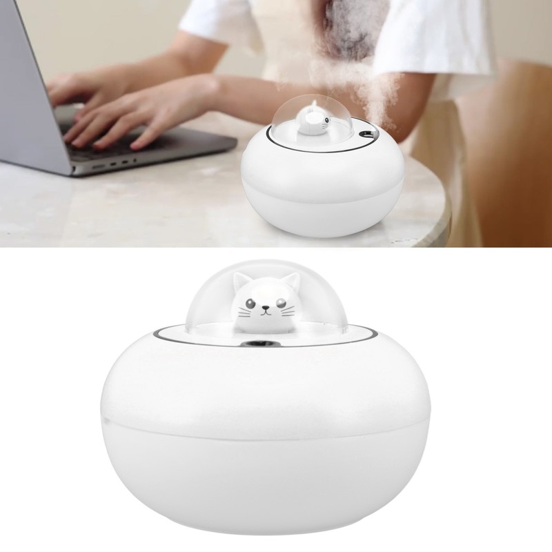 Mini Humidifier Cute Cat Sculpture Portable Quiet Desktop Air Humidifier