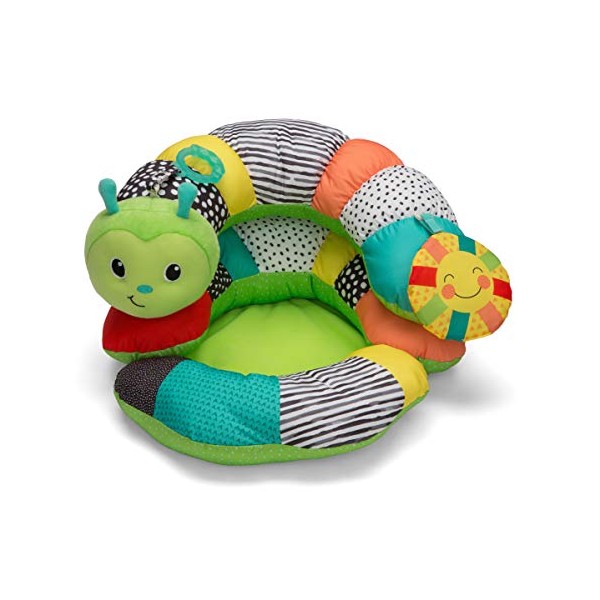Infantino Prop-A-Pillar Tummy Time & Seated Support - Pillow Support for Newborn and Older Babies, with Detachable Support Pillow and Toys, for Development of Strong Head and Neck Muscles Green