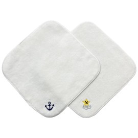 SMILISH(スマイリッシュ) 今治タオル×スマイリッシュ ミニタオルハンカチボーイズ2枚セット・名入れスペース付(いかり&スマイリースター)