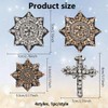 BEUNITONE 4pcs Rhinestone Cross Patches Beaded Sun Patch Crystal Cross
