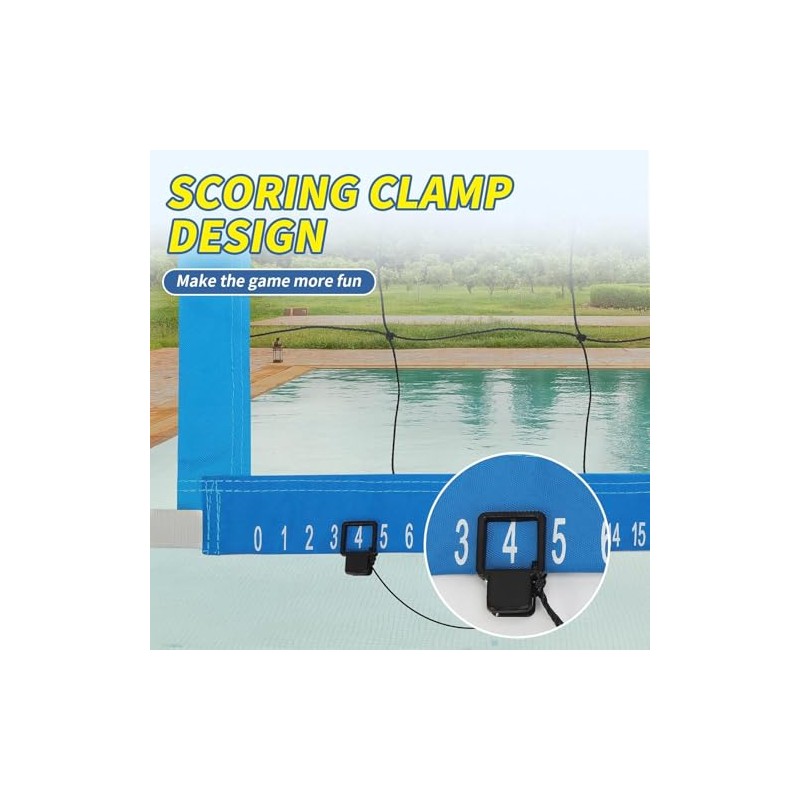 Replacement Pool Volleyball Net with Scoring Clamp - Adjustable Length