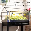 Outsunny Raised Garden Bed with Flip-Up Greenhouse Cover, Elevated Planter