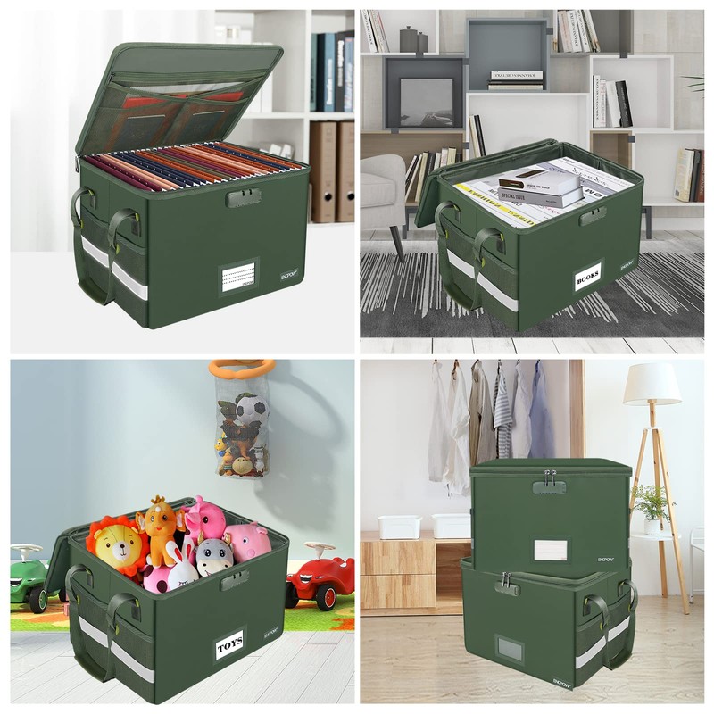 ENGPOW File Box with Lock, Fireproof Document Box with Zipper