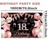180 * 110cm Happy 21st Birthday Banner Girls Women,Black Rose