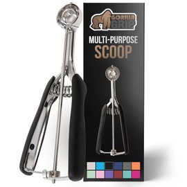 Gorilla Grip Acero Inoxidable de Primera Calidad, Cuchara con Resorte para Frutas, Galletas y Helado, Pequeña, Cuchara de 2 Cucharaditas Tamaño 100, Negro