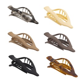 6pcs Flat Hair Clips Big Claw Clips for Thick Hair Grippers Barrettes for Women Girl Curly Hair Fashion Summer Accessories