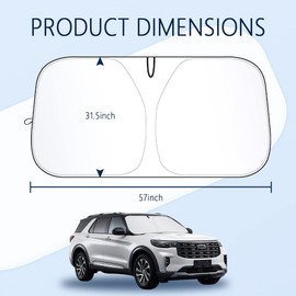 Aokdom 240T Thickened Automotive Glass Sunshade and Comes with Storage Bag,Keep Car Interior Cool,Universal Windshield Sun Shade Fit for Cars,Trucks,SUVs (L(57.08 * 31.5 inch))