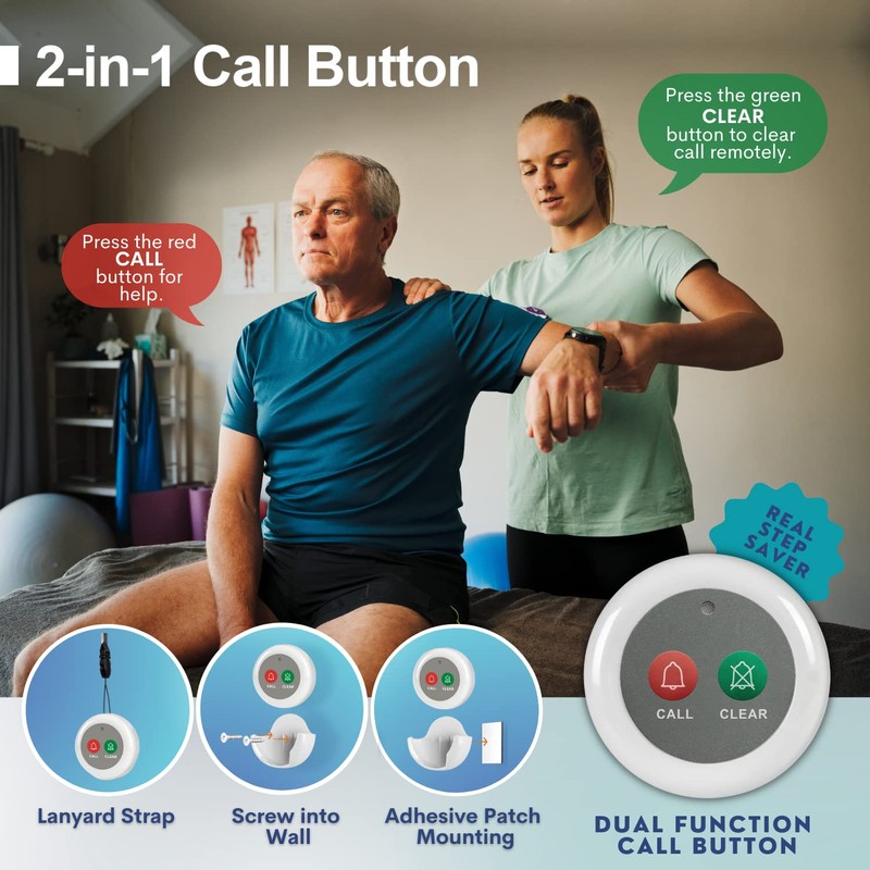 SYNLETT Nurse Call System Caregiver Pager Call System with 10