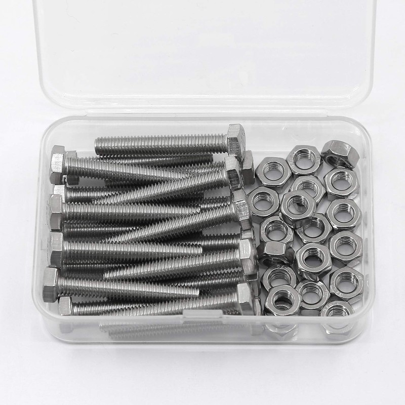 M6 x 40 mm, 20 pieces, 304 stainless steel, hexagon