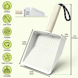 Accesfire Cat Litter Scoop with Holder, Stainless Steel, Non-Slip Handle