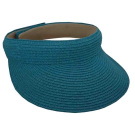 Nayt Women's Iridescent Paper Straw Braid Visor (Turquoise)