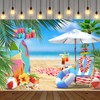 ANKOLLE 7x5ft Hello Summer Hawaiian Beach Backdrop for Photography Tropical