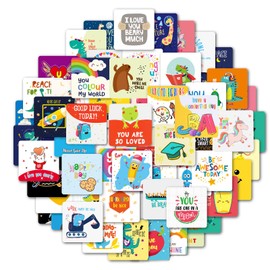 60 PCS Cards for Lunchbox for Kids Positive Affirmation Cards for School and Kindergarten Lunches Inspirational and Motivational Love Lunchbox Notes for Boys Girls Bento Lunchbox Kids Lunch Box Notes